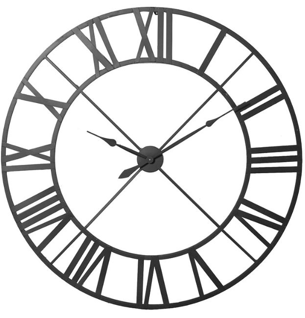 623x648 Black Metal Outline Clock Berrys And Grey