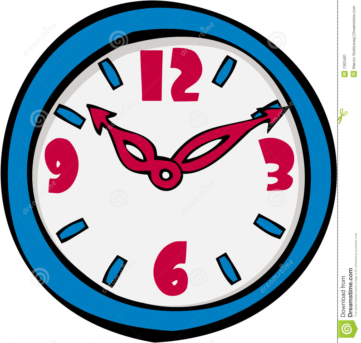 1370x1300 Drawn Clock Funny Cartoon