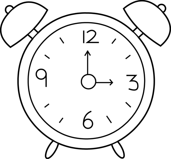 550x511 Alarm Clock Line Art