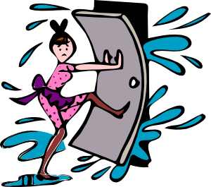300x265 Girl Close Door Clip Art