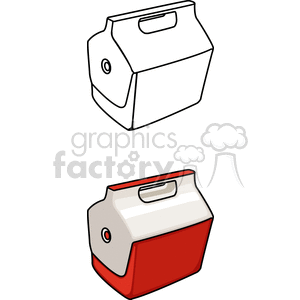300x300 Royalty Free Closed Red Cooler 147718 Vector Clip Art Image