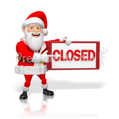 400x400 Santa Pointing To Closed Sign