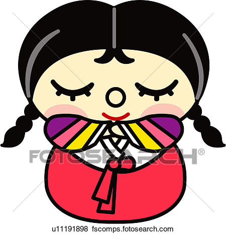 450x465 Clip Art Of People, Korean Dress, Eyes Closed, Bow, Bowing