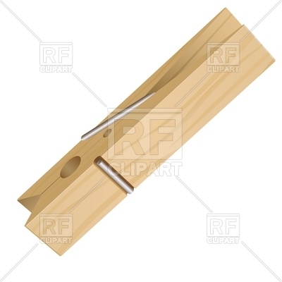 400x400 Wooden Clothes Peg Royalty Free Vector Clip Art Image