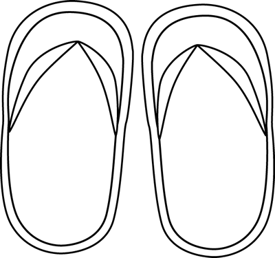 400x375 Black And White Flip Flops Clip Art