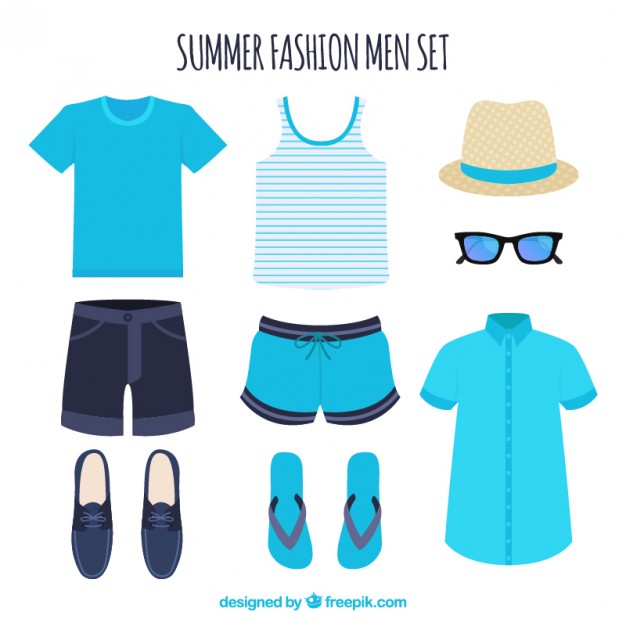 626x626 Set Of Summer Clothes For Man Vector Free Download