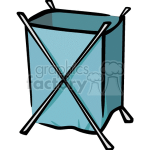 300x300 Royalty Free Blue Clothes Hamper 146284 Vector Clip Art Image
