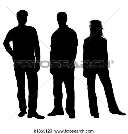 450x470 Black And White Clipart Of People