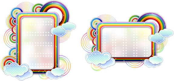 575x268 Rainbow Clouds Cute Vector Border Free Vector In Adobe Illustrator