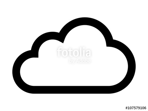 500x375 Cloud Drive Storage Or Cumulus Cloud Line Art Icon Stock Image