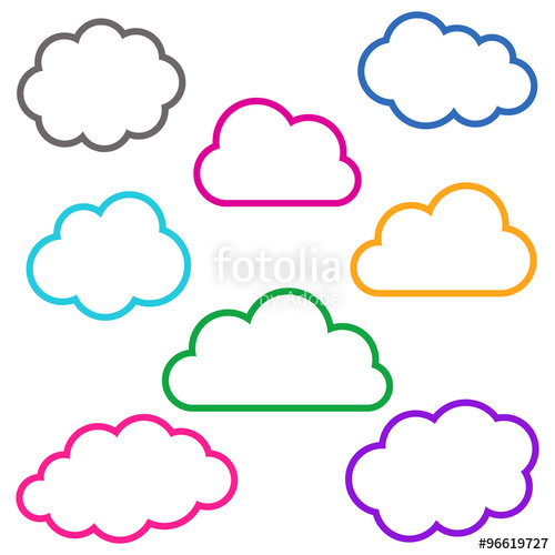 500x500 Colorful Cloud Outlines Collection Stock Image And Royalty Free