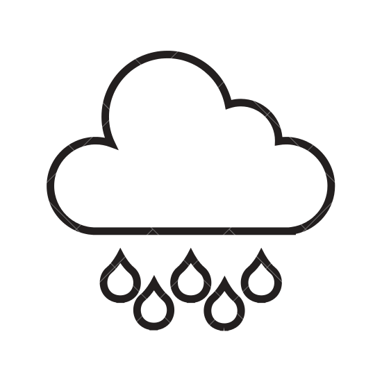 550x550 Rain Cloud Outline