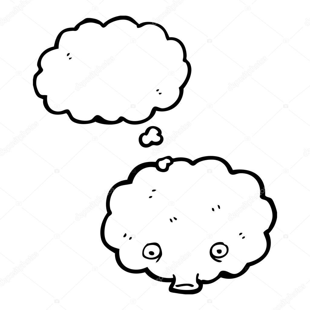 1024x1024 Cartoon Cloud With Thought Bubble Stock Vector Lineartestpilot