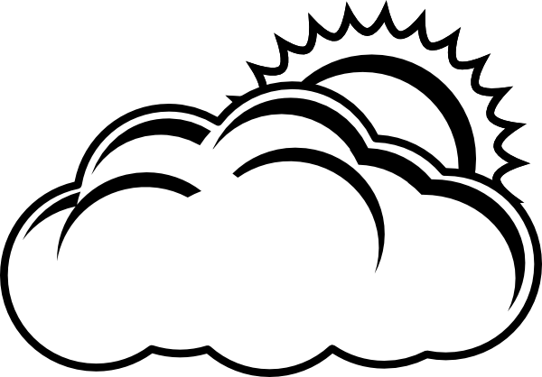 600x418 Clouds Clipart Balck White