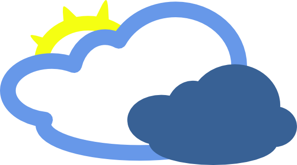 600x335 Heavy Clouds And Sun Weather Symbol Clip Art