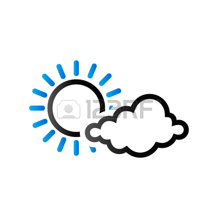 450x450 Weather Forecast Partly Sunny Icon In Color. Meteorology Overcast