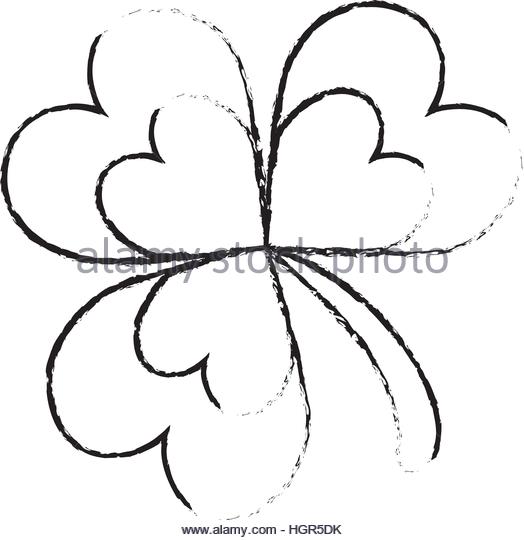 524x540 Clover Background Illustration Black And White Stock Photos
