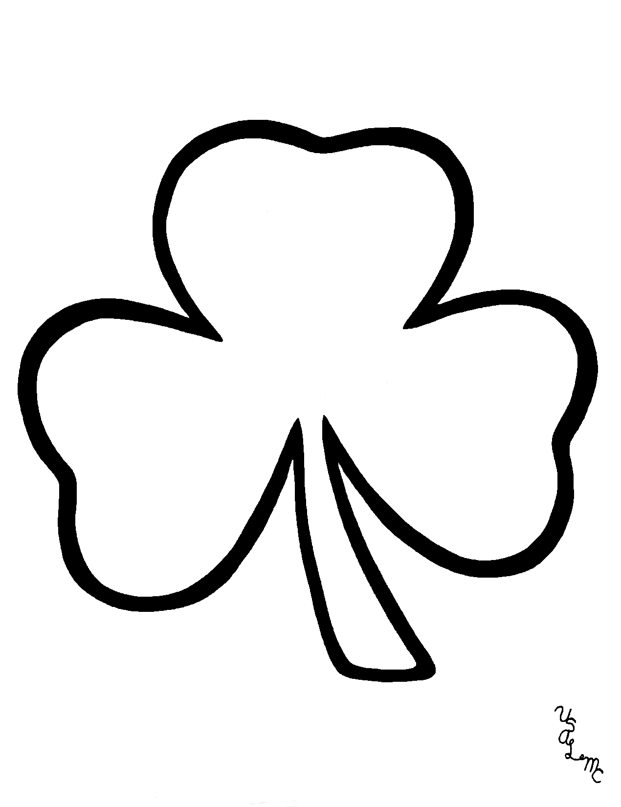 1270x1650 Shamrock Clipart Black And White