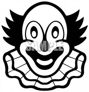 291x300 Art Image Black And White Happy Clown