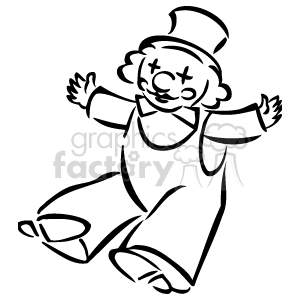 300x300 Royalty Free A Black And White Toy Clown 159243 Vector Clip Art