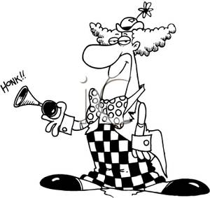 300x283 And White Clown Honking A Clown Horn