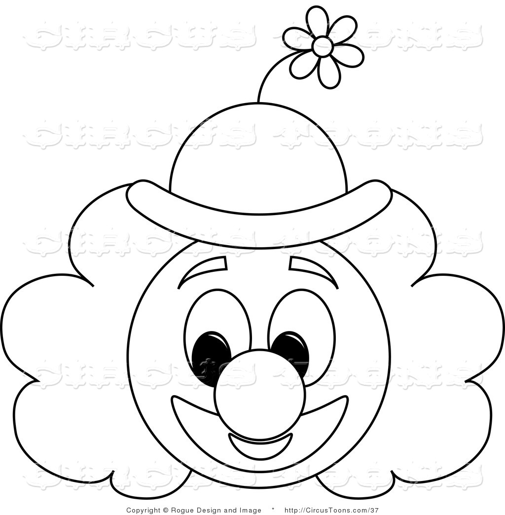 1024x1044 Circus Vector Clipart Of A Clown Face Outline By Pams Clipart