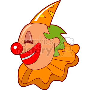 300x300 Royalty Free A Silly Happy Clown Face With Big Red Nose And Lips