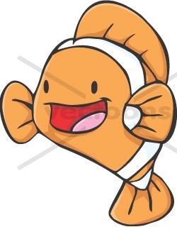 250x320 Clown Fish In Hand Drawn Style