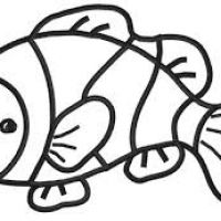 200x200 Fish Black And White Clipart