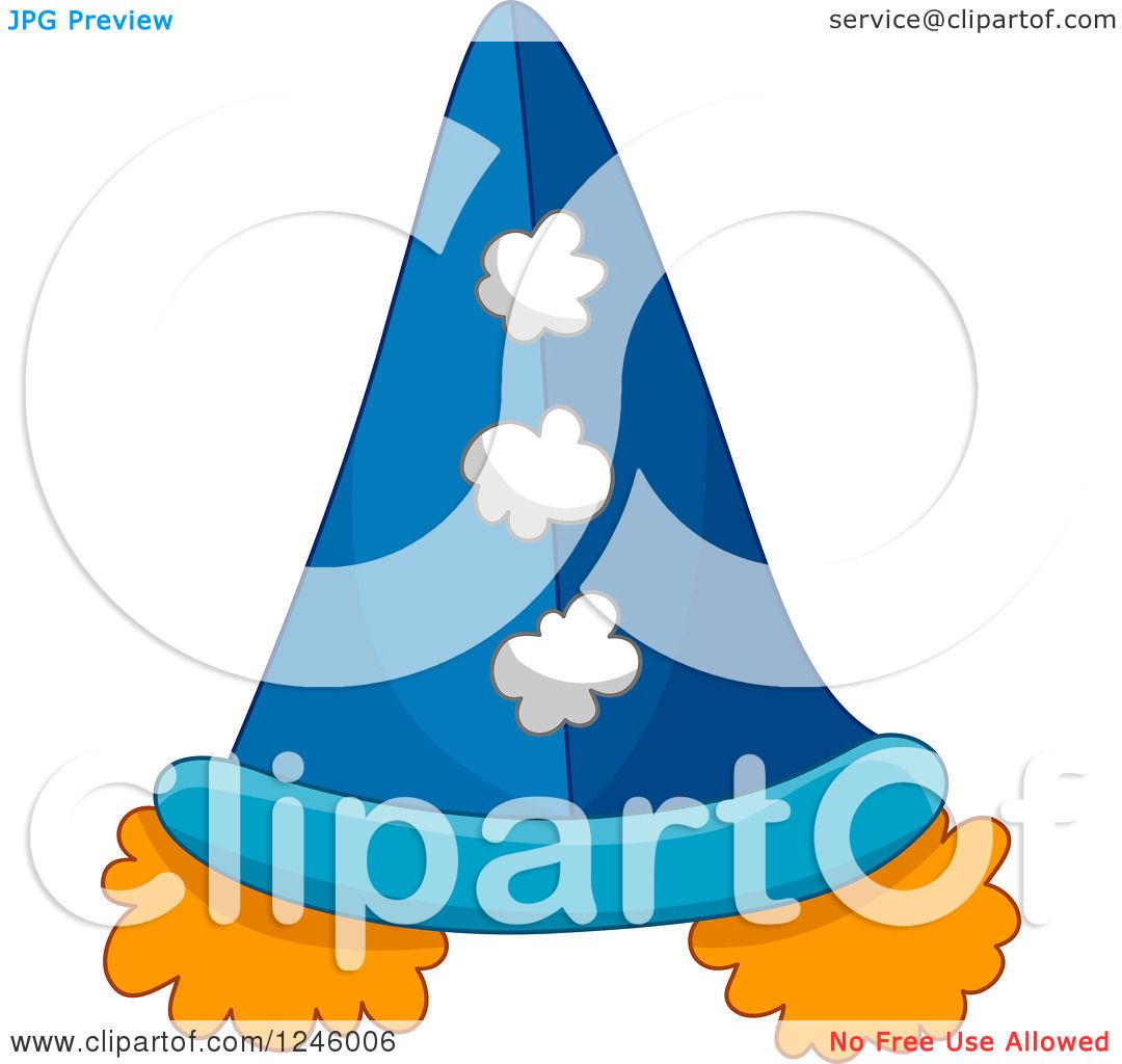 1080x1024 Clipart Of A Clown Hat With Orange Hair Puffs
