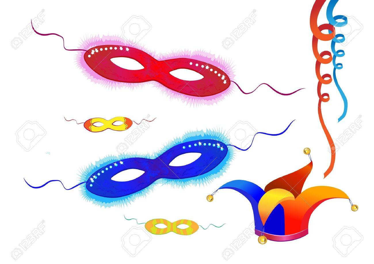 1300x919 Masks And Clown Hat Royalty Free Cliparts, Vectors, And Stock