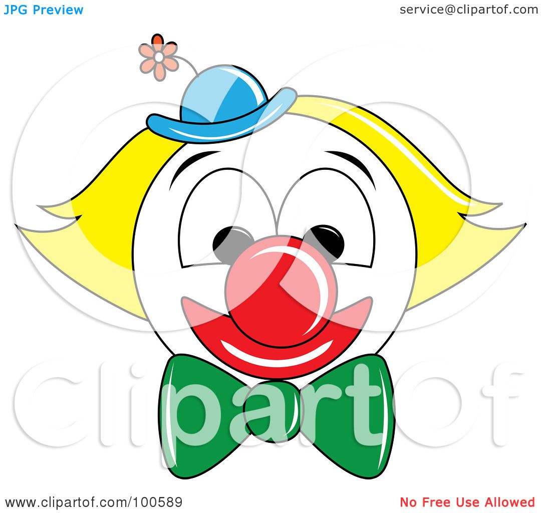 1080x1024 Royalty Free (Rf) Clipart Illustration Of A Grinning Clown Face