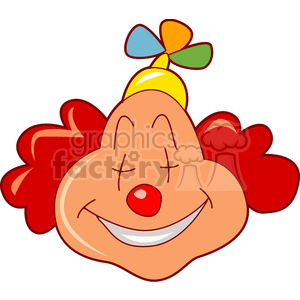 300x300 Royalty Free Silly Laughing Clown Red Hairnd Hat