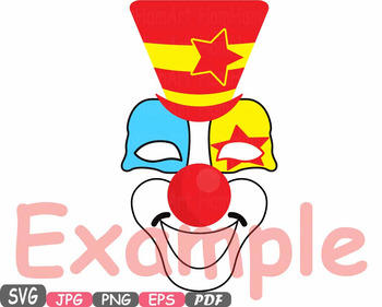 350x281 Circus Clown Clipart Svg Photo Booth Prop Tent Magician Hat Mask