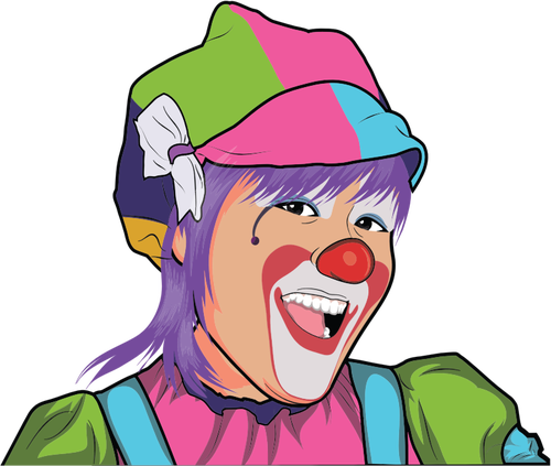 500x423 Girl Clown Public Domain Vectors