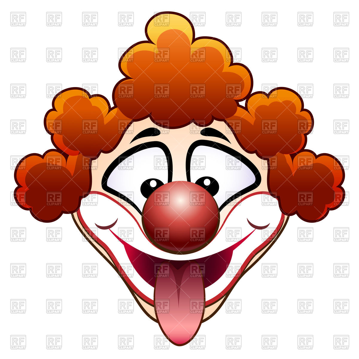 1200x1200 Clown's Head With Tongue Out Royalty Free Vector Clip Art Image
