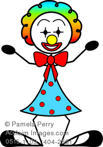 210x300 Art Image Of A Stick Figure Girl Clown With Rainbow Hair