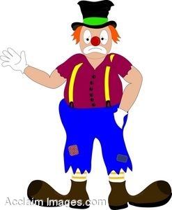 247x300 Clip Art Of A Clown With Sad Face Make Up