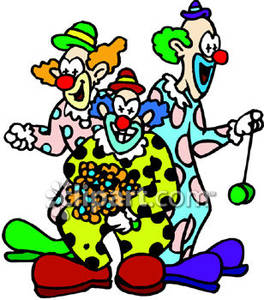 264x300 Clowns In Polka Dot Costumes Royalty Free Clipart Picture
