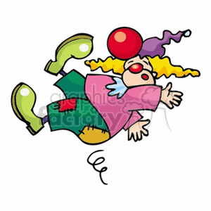 300x300 Royalty Free Funny Clown Big Green Shoes Getting Hit
