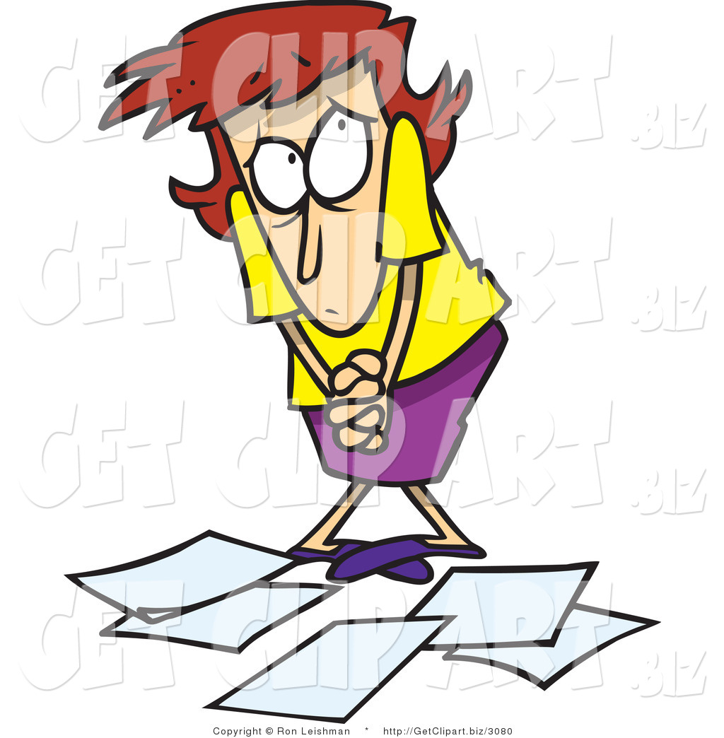 1024x1044 Clip Art Of A Clumsy Woman Worker Being Scolded For Dropping