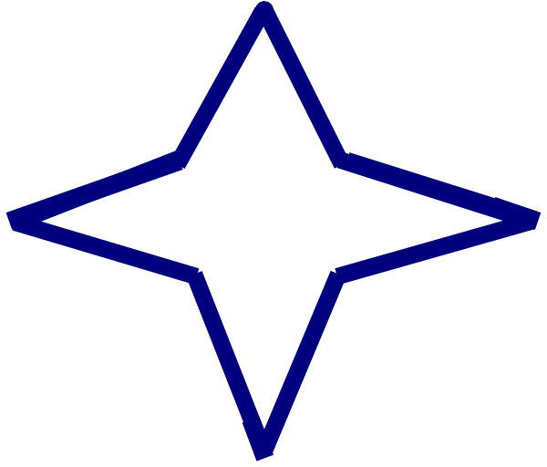 600x512 Blue Four Point Star Clip Art