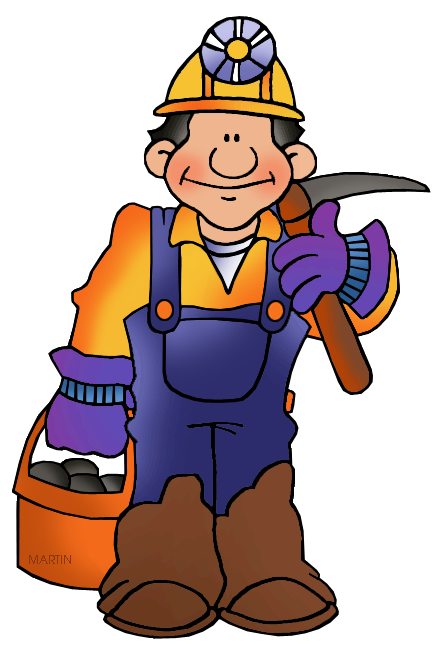 439x648 Occupations Clip Art By Phillip Martin, Coal Miner