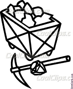 249x300 Pick Axe With Coal Vector Clip Art