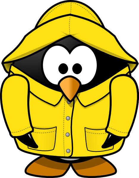 468x599 Penguin In Coat Clipart