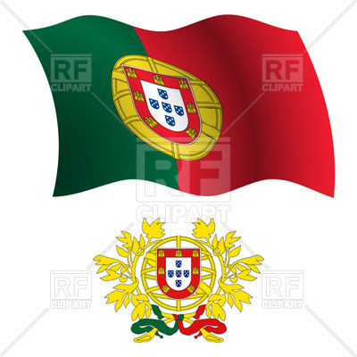 400x400 Portugal Flag And Coat Of Arms Royalty Free Vector Clip Art Image