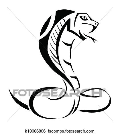 419x470 Clip Art Of Cobra Vector Illustration K10086806