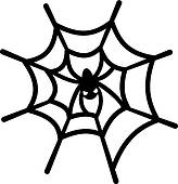 164x170 Clipart Of Cobweb With Spider Silhouette Vecto K14024415