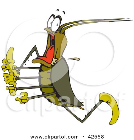 450x470 Clipart Illustration Of A Scared Cockroach Running By Dennis