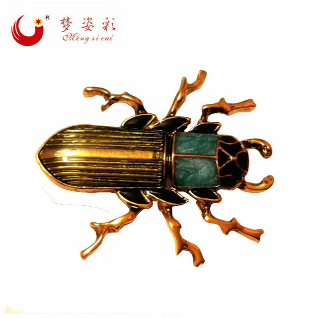 640x640 Mzc Vintage Jewelry Enamel Esmalte Beetle Insect Brooch Gold Metal